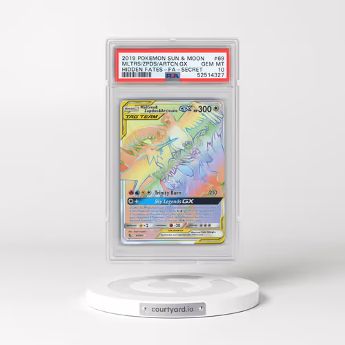 2019 Pokémon Sun & Moon Hidden Fates #69 Moltres & Zapdos & Articuno GX - Holo Full Art Secret (PSA 10 GEM MINT)