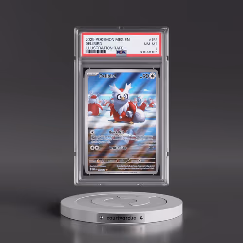 2025 Pokémon Meg EN-Mega Evolution #152 Delibird - Illustration Rare (PSA 8 NM-MT)