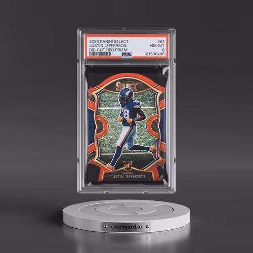 2020 Panini Select #61 Justin Jefferson - Die-Cut Red Prizm (PSA 8 NM-MT)