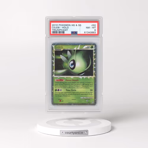 2010 Pokémon Heartgold & Soulsilver Triumphant #92 Celebi - Holo (PSA 8 NM-MT)