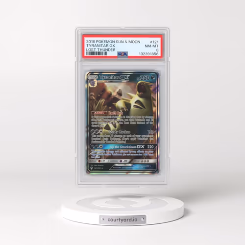 2018 Pokémon Sun & Moon Lost Thunder #121 Tyranitar GX - Holo (PSA 8 NM-MT)
