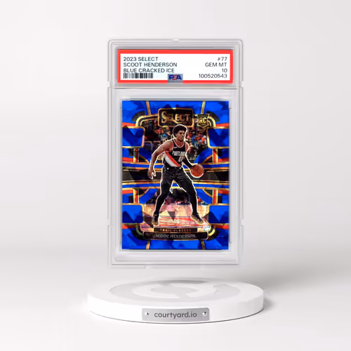 2023 Panini Select #77 Scoot Henderson - Blue Cracked Ice (PSA 10 GEM MINT)
