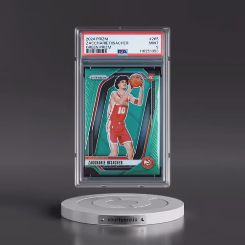 2024 Panini Prizm #265 Zaccharie Risacher - Green Prizm (PSA 9 MINT)