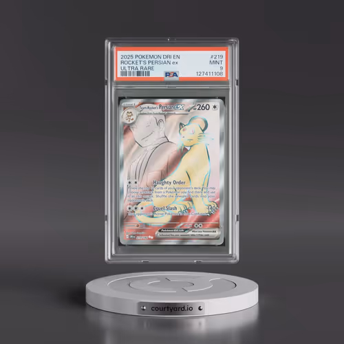 2025 Pokémon Dri EN-Destined Rivals #219 Team Rocket's Persian EX - Holo Ultra Rare (PSA 9 MINT)