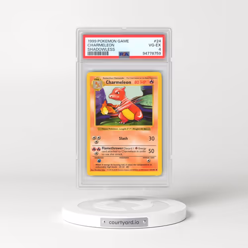 1999 Pokémon Game #24 Charmeleon - Shadowless (PSA 4 VG-EX)