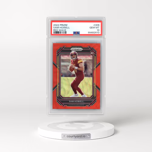 2022 Panini Prizm #306 Sam Howell - Red Wave (PSA 10 GEM MINT)
