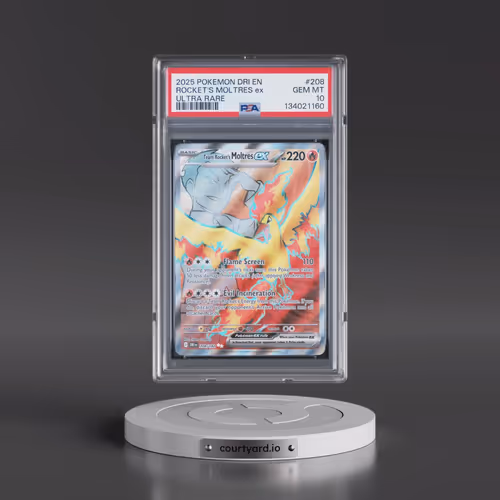 2025 Pokémon Dri EN-Destined Rivals #208 Team Rocket's Moltres EX - Holo Ultra Rare (PSA 10 GEM MINT