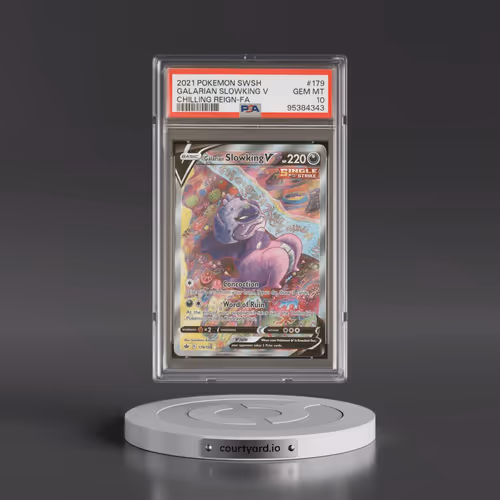 2021 Pokémon Sword & Shield Chilling Reign #179 Galarian Slowking V - Holo Full Art (PSA 10 GEM MINT
