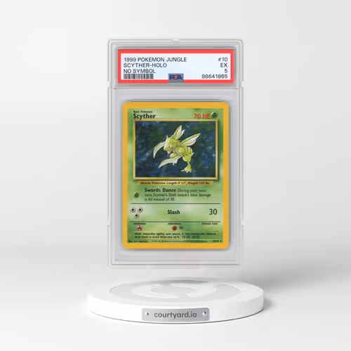 1999 Pokémon Jungle #10 Scyther - Holo No Symbol (PSA 5 EX)