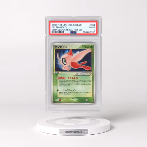 2006 Pokémon Miracle Crystal #004 Celebi - 1st Edition Holo Gold Star (PSA 9 MINT)