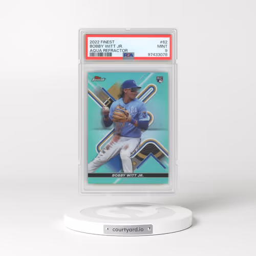 2022 Topps Finest #62 Bobby Witt Jr. - Aqua Refractor (PSA 9 MINT)