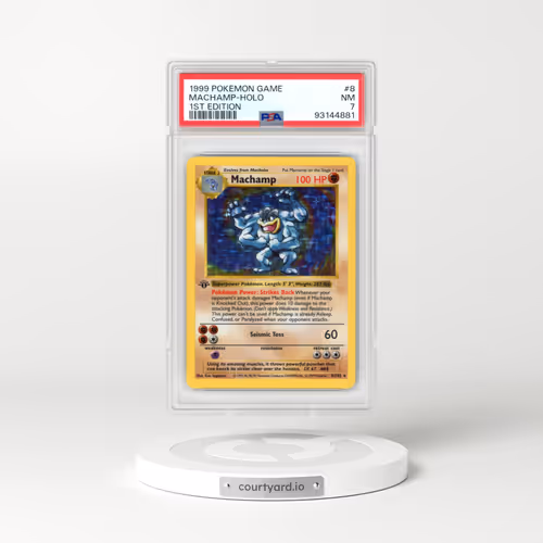 1999 Pokémon Game #8 Machamp - 1st Edition Holo (PSA 7 NM)