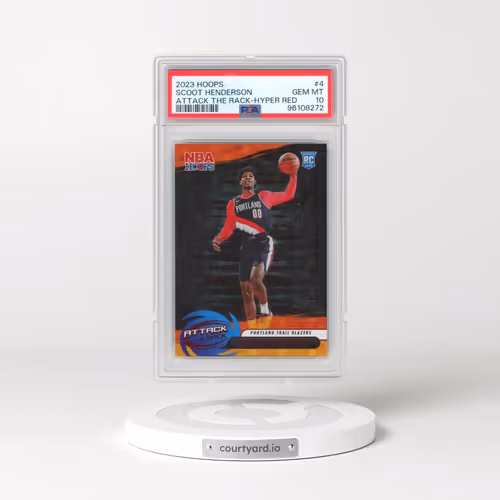 2023 Panini NBA Hoops Attack the Rack #4 Scoot Henderson - Hyper Red (PSA 10 GEM MINT)