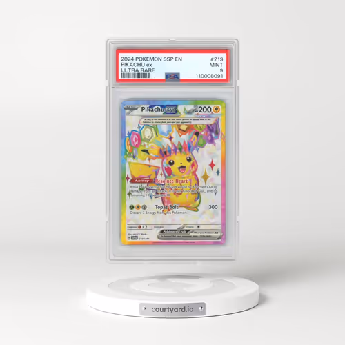 2024 Pokémon Ssp EN-Surging Sparks #219 Pikachu EX - Holo Ultra Rare (PSA 9 MINT)