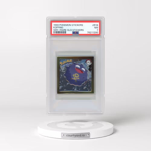 1999 Pokémon Stickers Series 1 Rare Gold Stickers #R18 Koffing (PSA 7 NM)