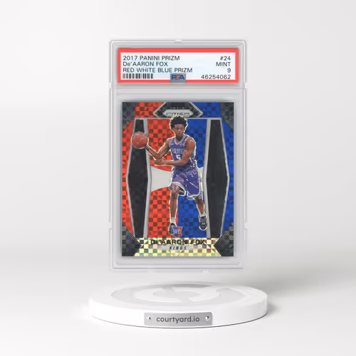 2017 Panini Prizm #24 DE'Aaron Fox - Red White Blue Prizm (PSA 9 MINT)