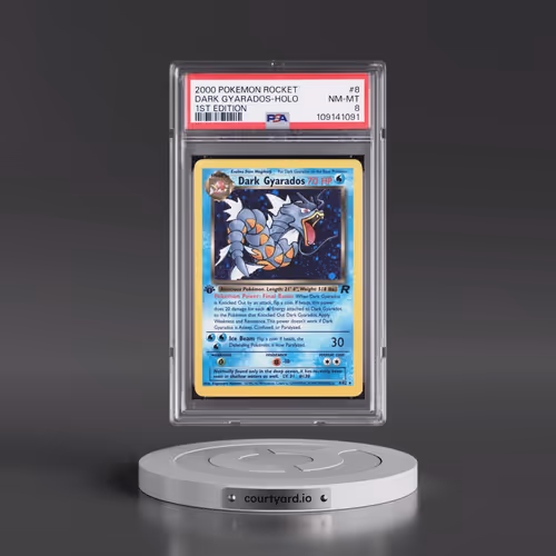 2000 Pokémon Rocket #8 Dark Gyarados - 1st Edition Holo (PSA 8 NM-MT)