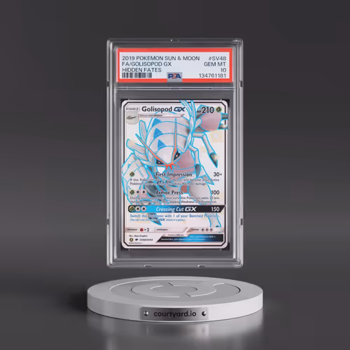2019 Pokémon Sun & Moon Hidden Fates #SV48 Golisopod GX - Holo Full Art (PSA 10 GEM MINT)