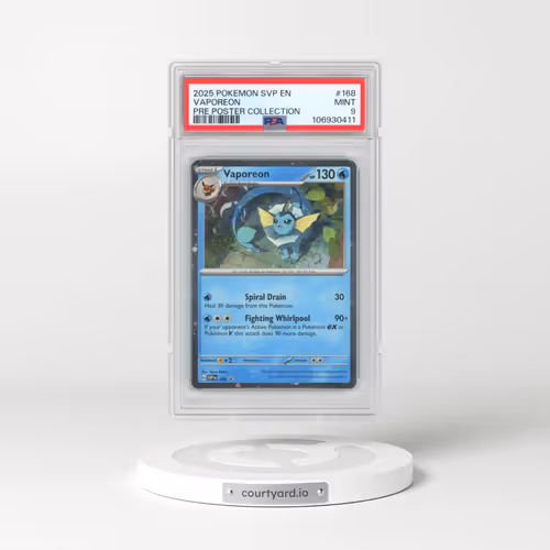 2025 Pokémon Svp EN-SV Black Star Promo #168 Vaporeon - Prismatic Evolutions Poster Collection (PSA 9 MINT)