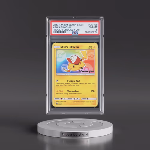 2017 Pokémon SM Black Star Promo #SM108 Ash's Pikachu - I Choose You! (PSA 8 NM-MT)