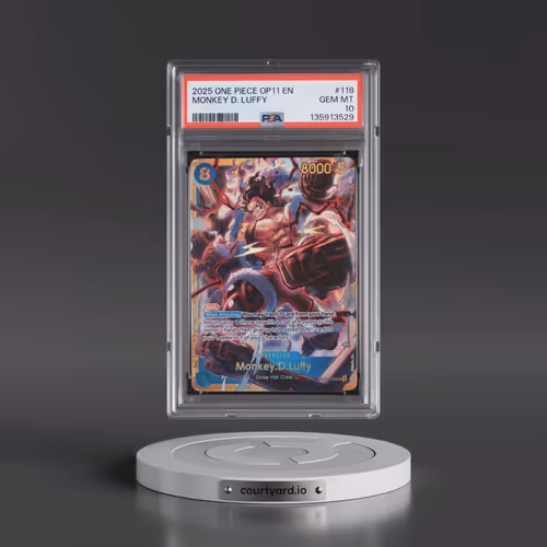 2025 One Piece OP11-A Fist of Divine Speed #118 Monkey D. Luffy (PSA 10 GEM MINT)