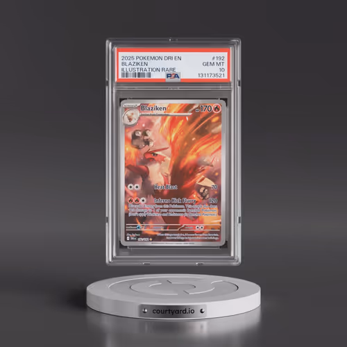 2025 Pokémon Dri EN-Destined Rivals #192 Blaziken - Illustration Rare (PSA 10 GEM MINT)