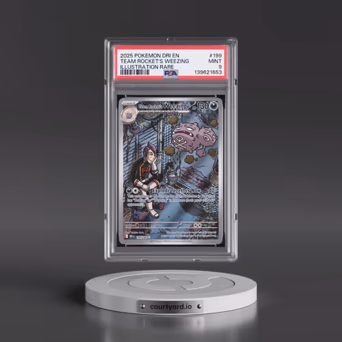 2025 Pokémon Dri EN-Destined Rivals #199 Team Rocket's Weezing - Illustration Rare (PSA 9 MINT)