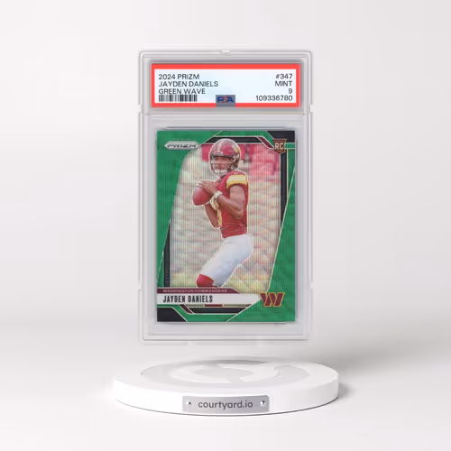 2024 Panini Prizm #347 Jayden Daniels - Green Wave (PSA 9 MINT)