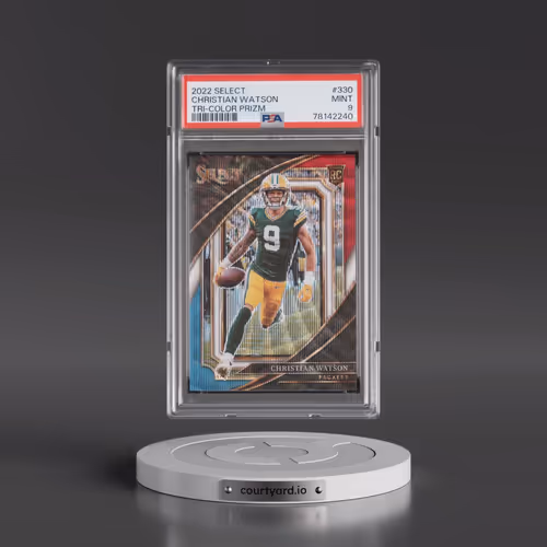 2022 Panini Select #330 Christian Watson - Tri-Color Prizm (PSA 9 MINT)