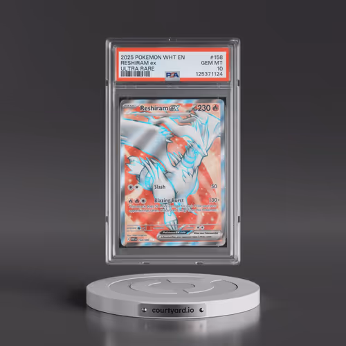 2025 Pokémon Wht EN-White Flare #158 Reshiram EX - Holo Ultra Rare (PSA 10 GEM MINT)