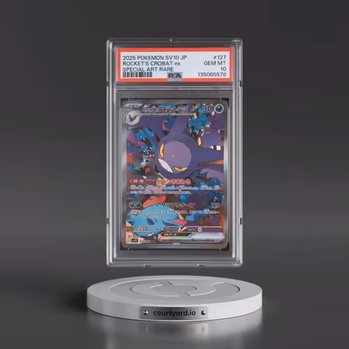 2025 Pokémon SV10-Glory of Team Rocket #127 Team Rocket's Crobat EX - Holo Special Art Rare (PSA 10