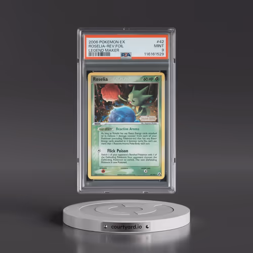 2006 Pokémon EX Legend Maker #42 Roselia - Reverse Foil (PSA 9 MINT)
