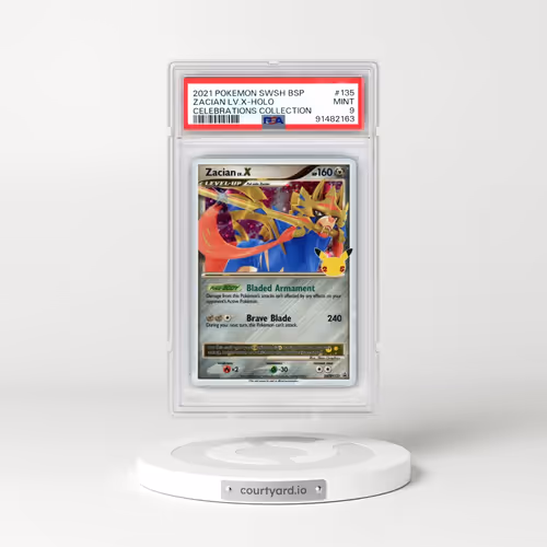 2021 Pokémon Swsh Black Star Promo #135 Zacian LV.X - Holo Celebrations Collection (PSA 9 MINT)