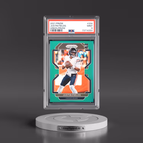 2021 Panini Prizm #334 Justin Fields - Green Prizm (PSA 9 MINT)