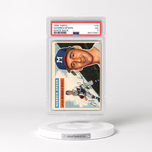 1956 Topps #10 Warren Spahn - White Back (PSA 3 VG)