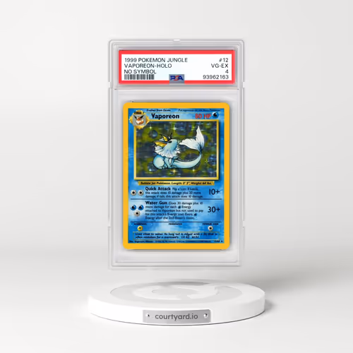 1999 Pokémon Jungle #12 Vaporeon - Holo No Symbol (PSA 4 VG-EX)