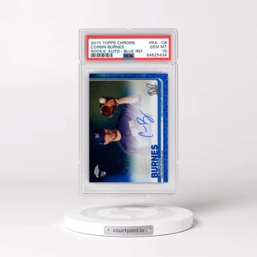 2019 Topps Chrome Rookie Autographs #RA-CB Corbin Burnes - Blue Refractor (PSA 10 GEM MINT)