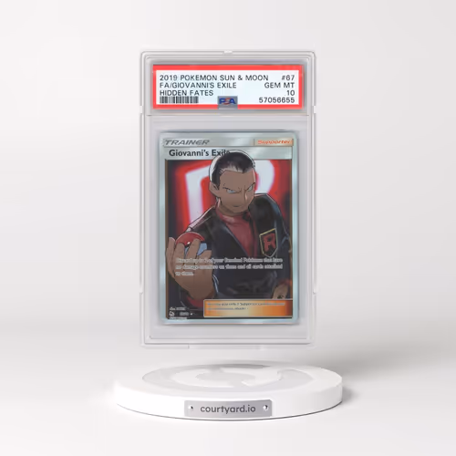 2019 Pokémon Sun & Moon Hidden Fates #67 Giovanni's Exile - Full Art (PSA 10 GEM MINT)