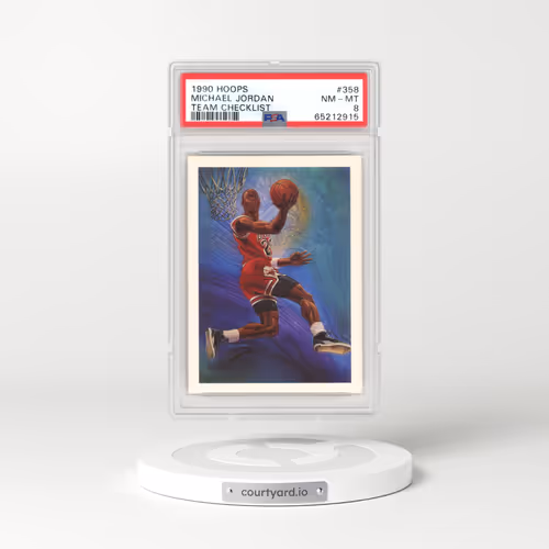 1990 Hoops #358 Michael Jordan - Team Checklist (PSA 8 NM-MT)