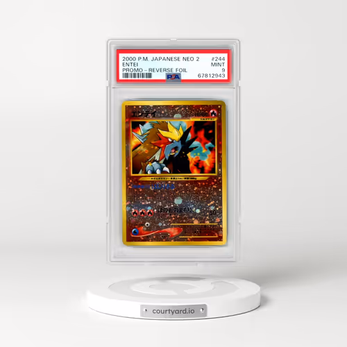 2000 Pokémon Neo 2 Promo #244 Entei - Reverse Foil (PSA 9 MINT)