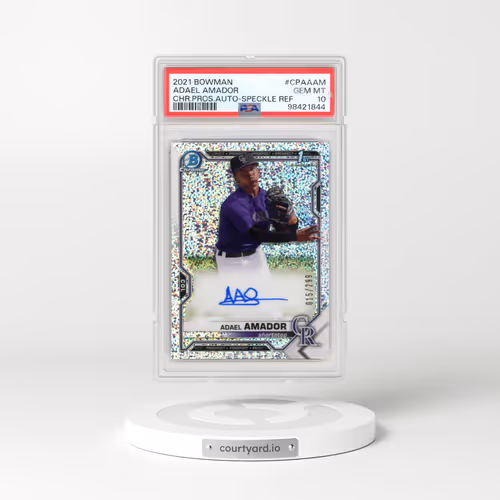 2021 Bowman Chrome Prospect Autographs #CPAAAM Adael Amador - Speckle Refractor (PSA 10 GEM MINT)