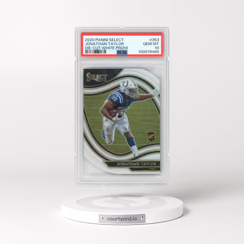 2020 Panini Select #353 Jonathan Taylor - Die-Cut White Prizm (PSA 10 GEM MINT)