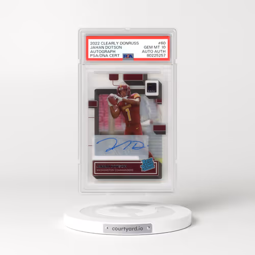 2022 Panini Clearly Donruss #60 Jahan Dotson - Autograph (PSA 10 GEM MINT)