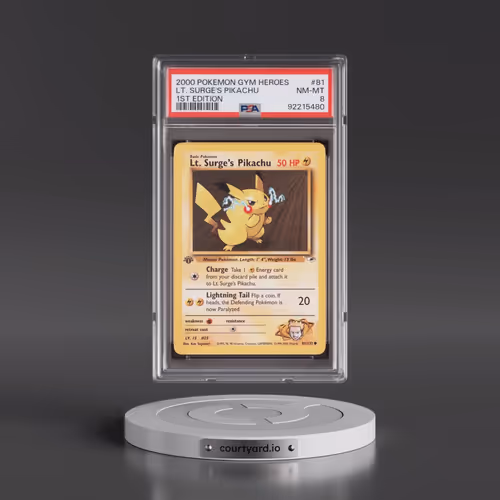 2000 Pokémon Gym Heroes #81 LT. Surge's Pikachu - 1st Edition (PSA 8 NM-MT)