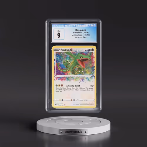2020 Vivid Voltage #138/185 Rayquaza - Amazing Rare Holo (CGC 9 MINT)