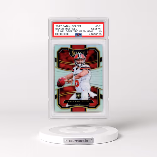 2017 Panini Select '18 NFL Draft Xrc Prizm Redemption #301 Baker Mayfield (PSA 10 GEM MINT)