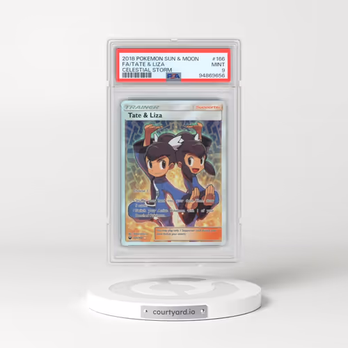 2018 Pokémon Sun & Moon Celestial Storm #166 Tate & Liza - Full Art (PSA 9 MINT)