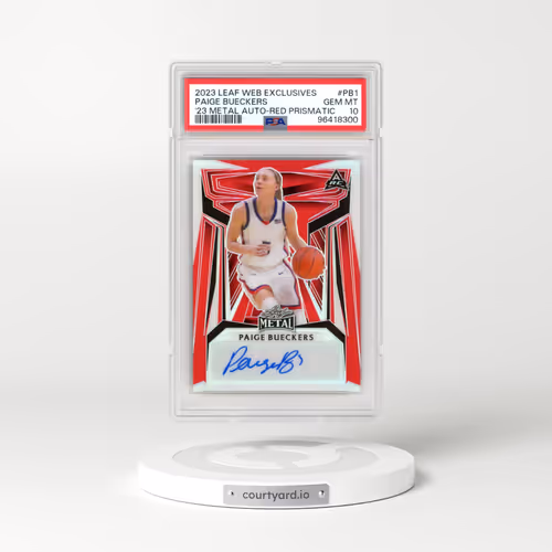 2023 Leaf Web Exclusives #PB1 Paige Bueckers - 2023 Leaf Metal Autographs-Red Prismatic (PSA 10 GEM MINT)