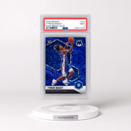 2020 Panini Mosaic #203 Tyrese Maxey - Fast Break-Blue (PSA 9 MINT)