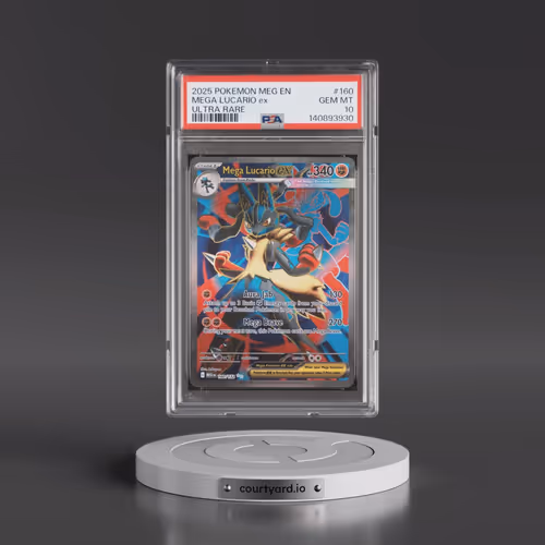 2025 Pokémon Meg EN-Mega Evolution #160 Mega Lucario EX - Holo Ultra Rare (PSA 10 GEM MINT)